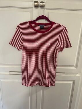 Ralph Lauren Sport Red and White Striped Tee